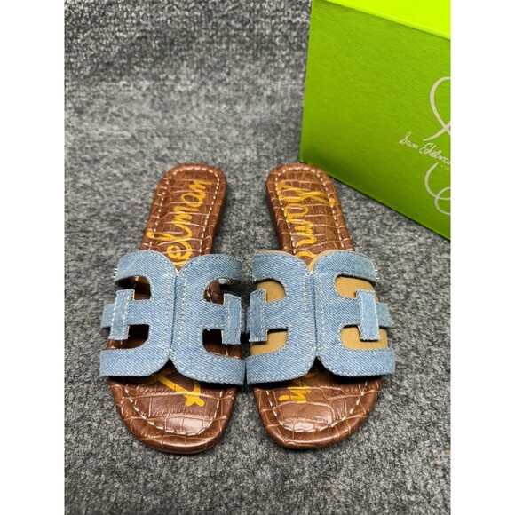 Sam Edelman Unisex-Child Valeri Mini Slide Sandal Saddle Jean Size 1 - Picture 3 of 8